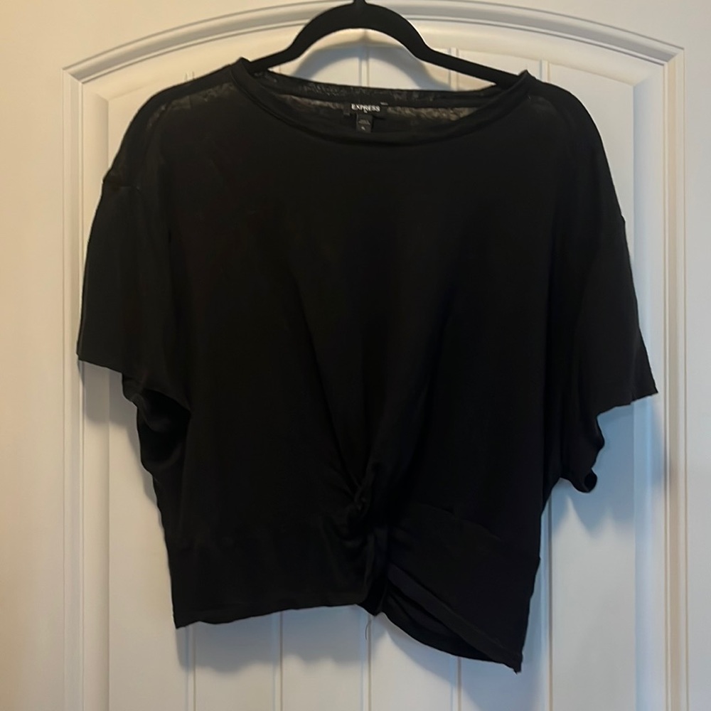 Express front twist crop top